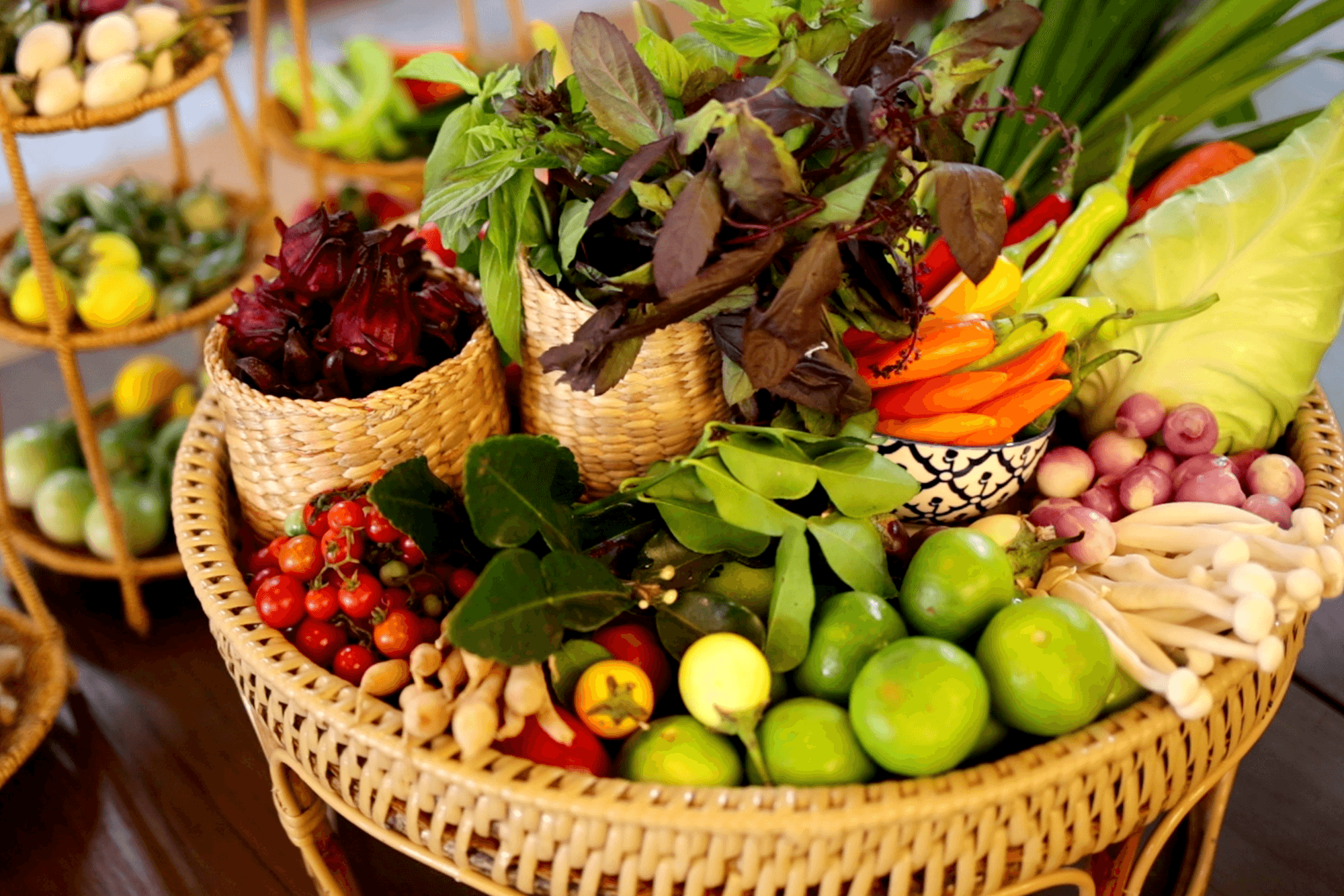 Traditional Thai cooking setup