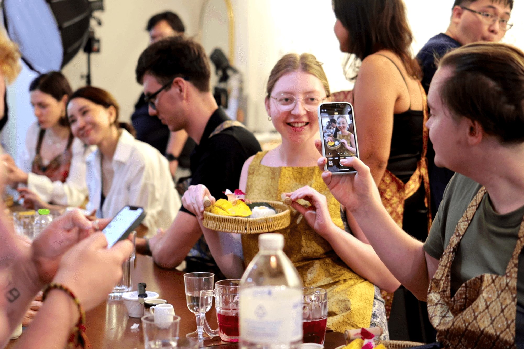Students enjoying their meal